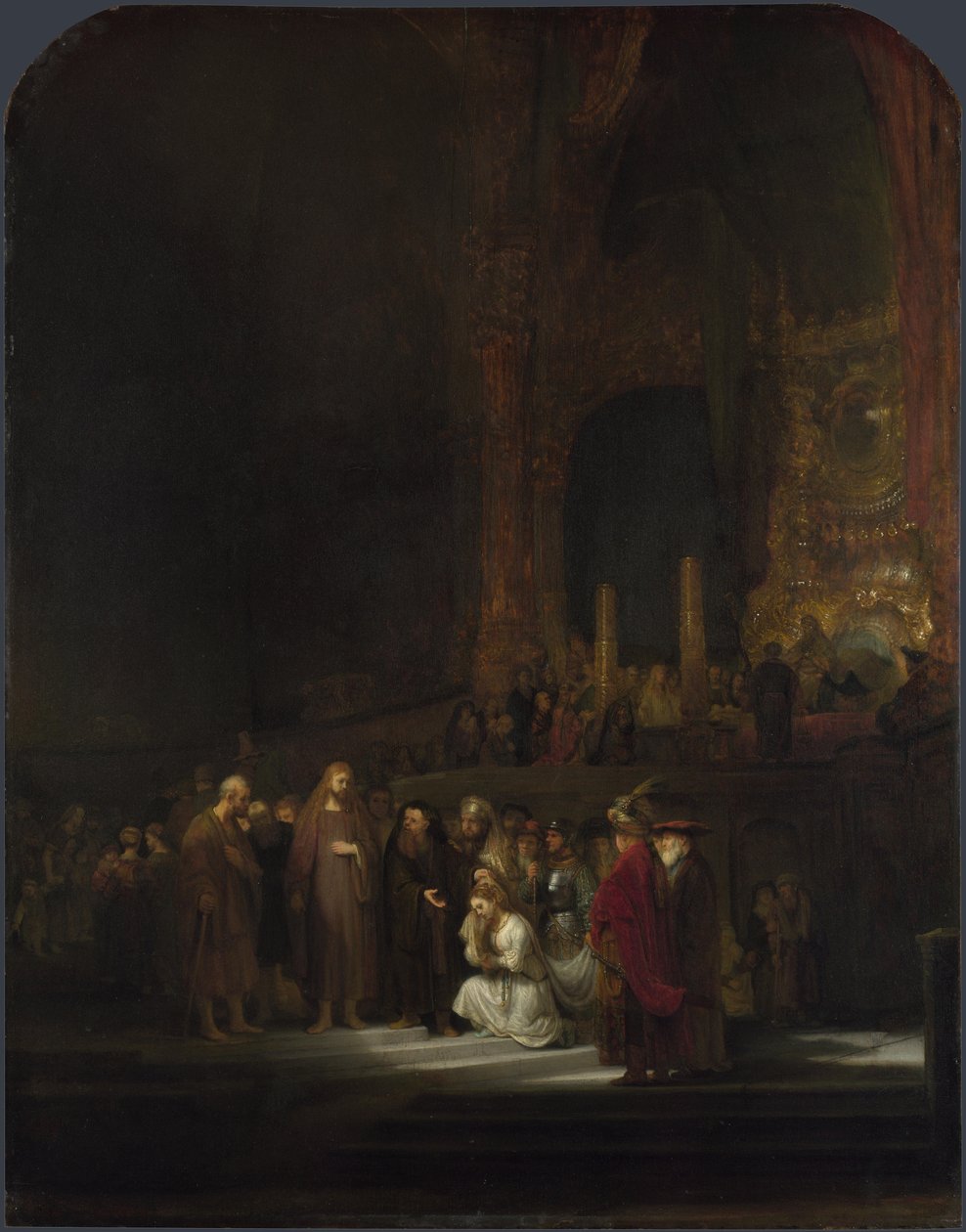 Nainen otettu aviorikoksesta, 1644 tekijältä Rembrandt van Rijn
