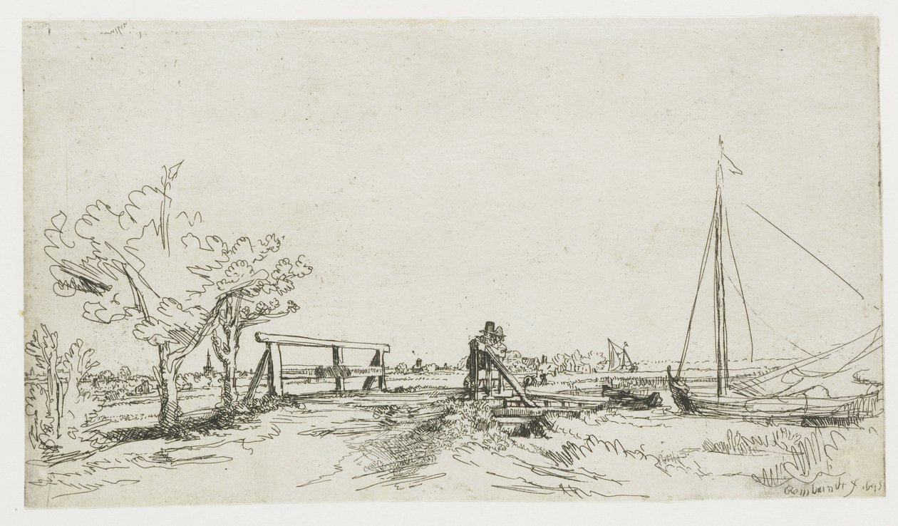 Klein Kostverlorenin silta Amstelissa tekijältä Rembrandt van Rijn