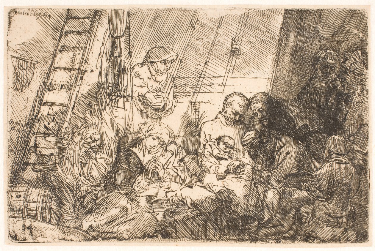Ympärileikkaus (tallissa) tekijältä Rembrandt van Rijn