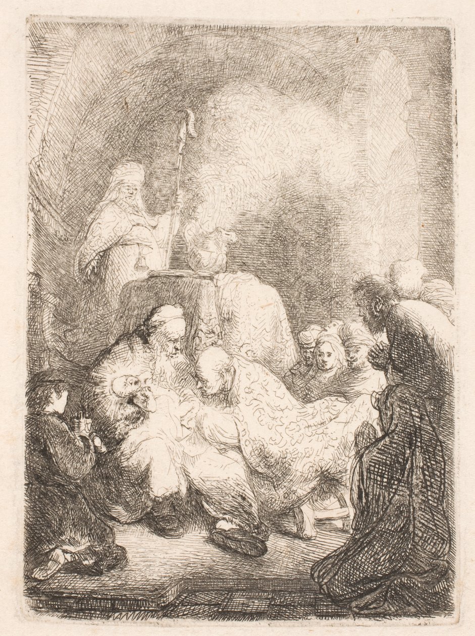 Ympärileikkaus: pieni laatta tekijältä Rembrandt van Rijn