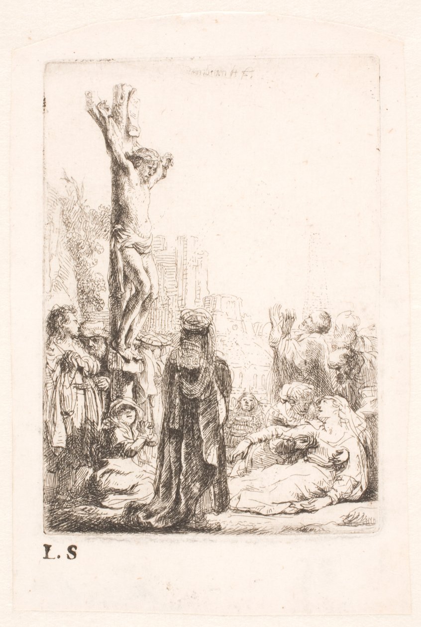 Ristiinnaulitseminen: pieni levy tekijältä Rembrandt van Rijn
