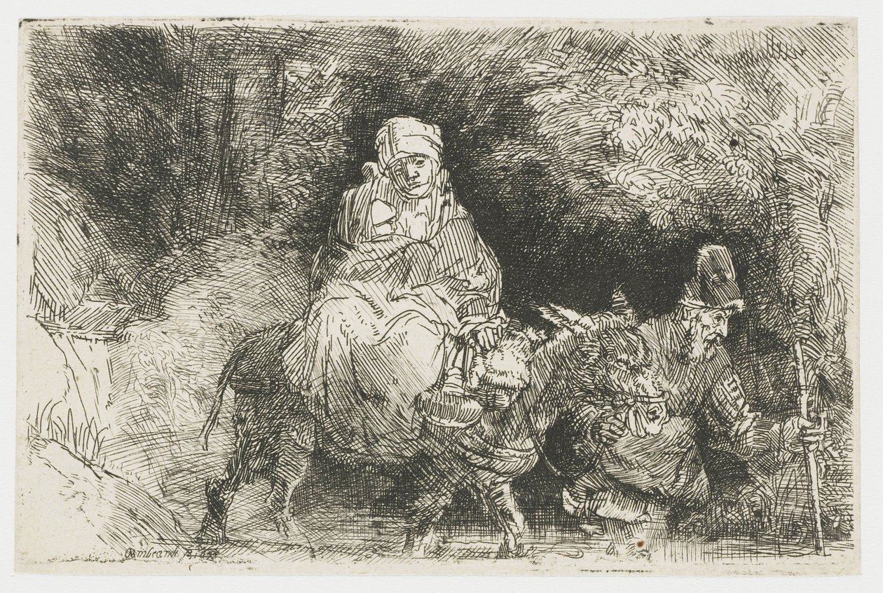 Lento Egyptiin puron yli tekijältä Rembrandt van Rijn