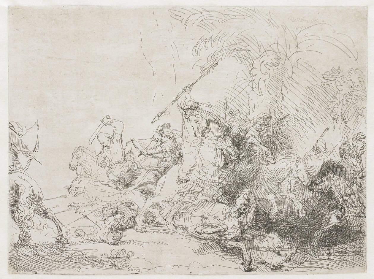 Suuri leijonan metsästys tekijältä Rembrandt van Rijn