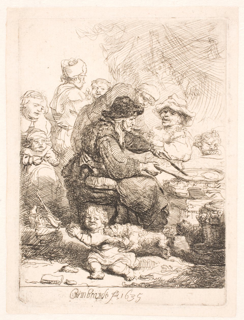 Pannukakkunainen tekijältä Rembrandt van Rijn