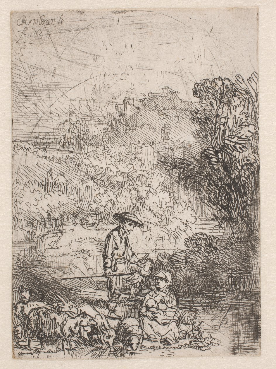 Paimen ja hänen perheensä tekijältä Rembrandt van Rijn