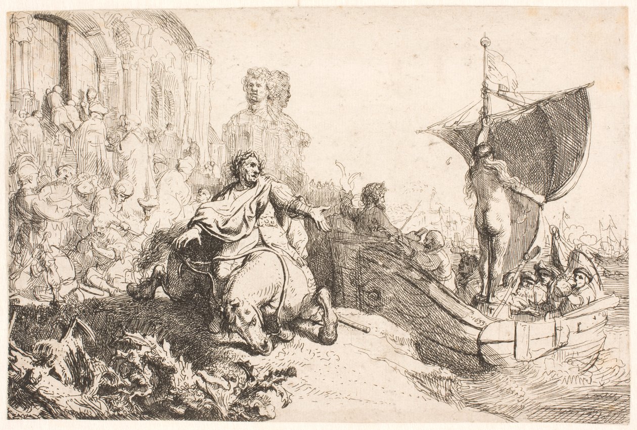 Onnen laiva tekijältä Rembrandt van Rijn