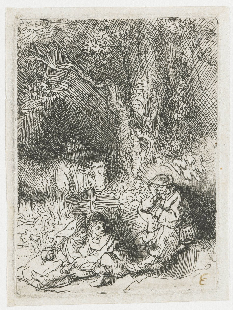 Nukkuva paimen tekijältä Rembrandt van Rijn