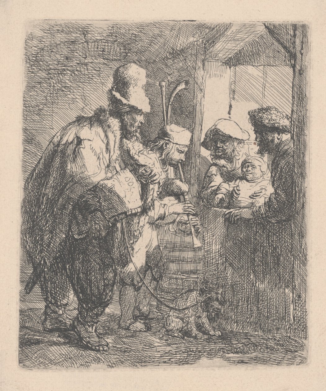 Kävelevät muusikot tekijältä Rembrandt van Rijn