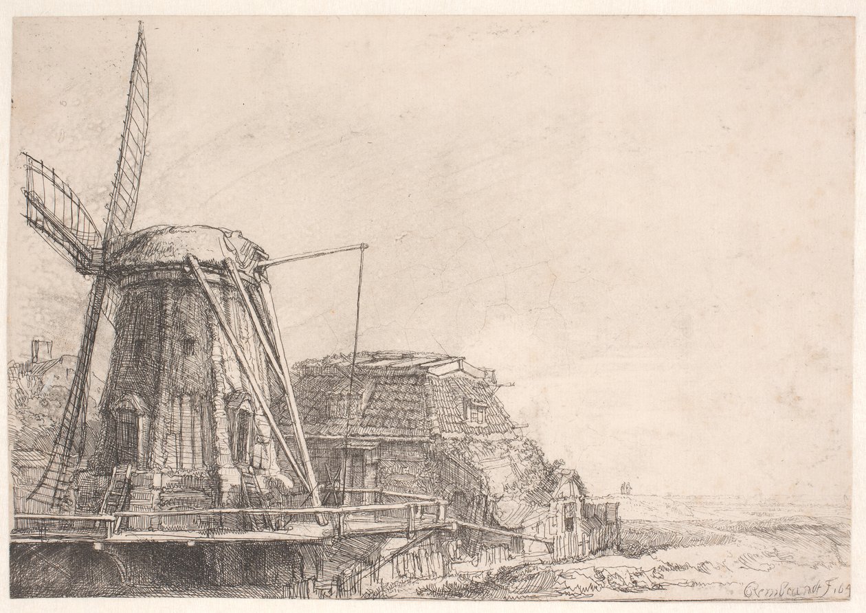 Tuulimylly tekijältä Rembrandt van Rijn