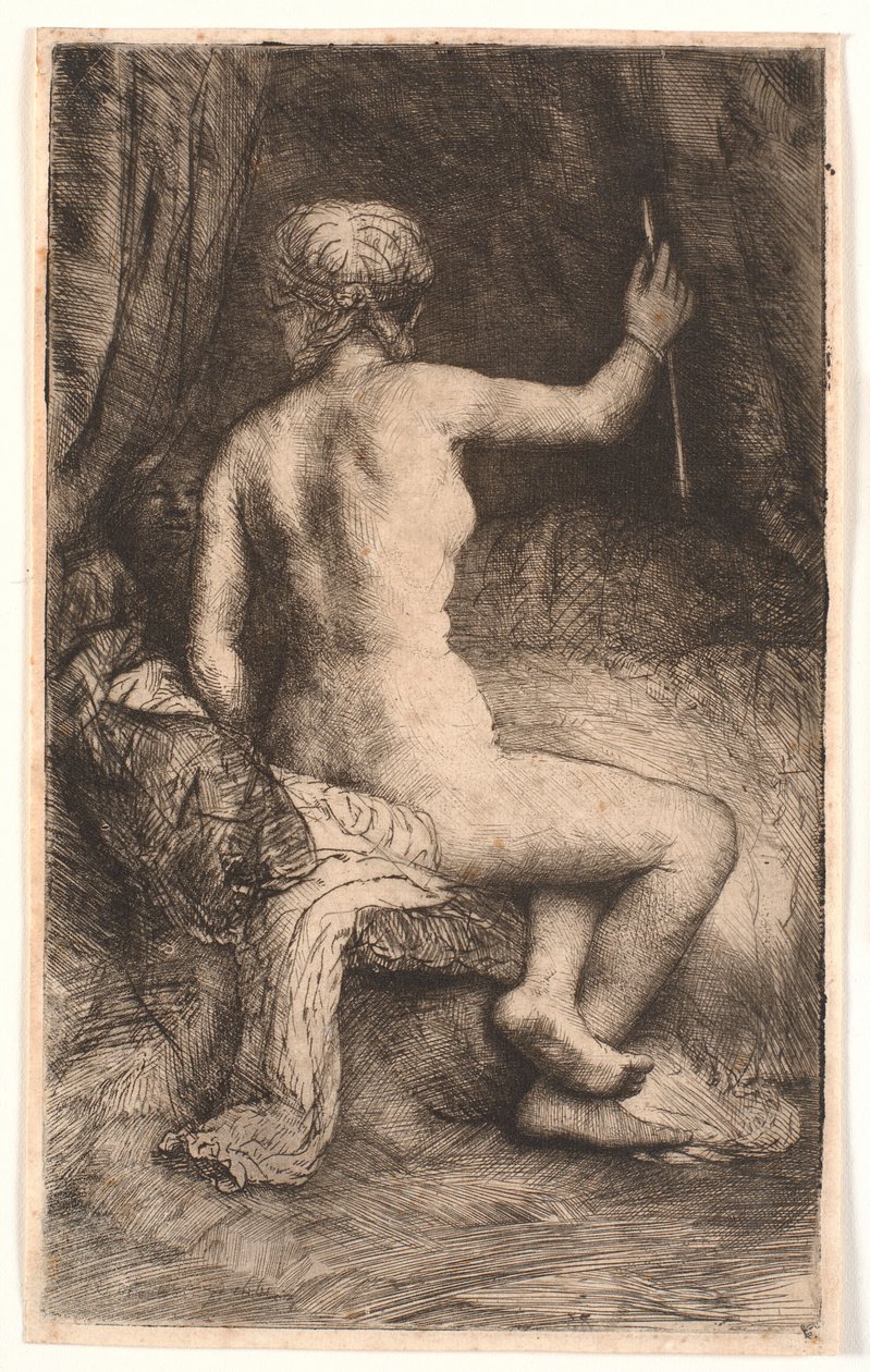 Nainen nuolen kanssa tekijältä Rembrandt van Rijn