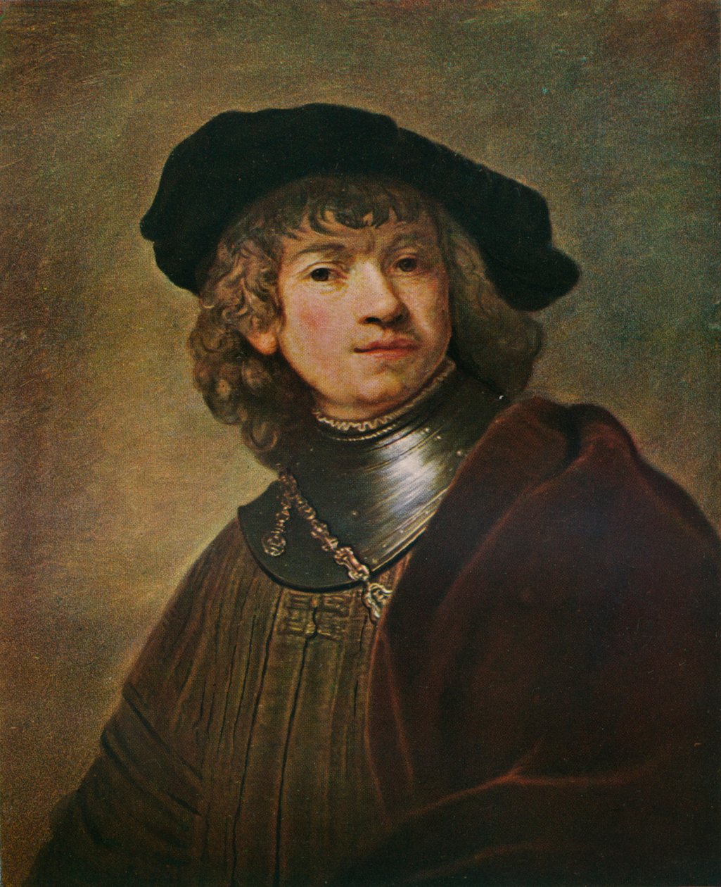 Tronie nuoresta miehestä rotkossa ja lippassa, c1639 tekijältä Rembrandt van Rijn