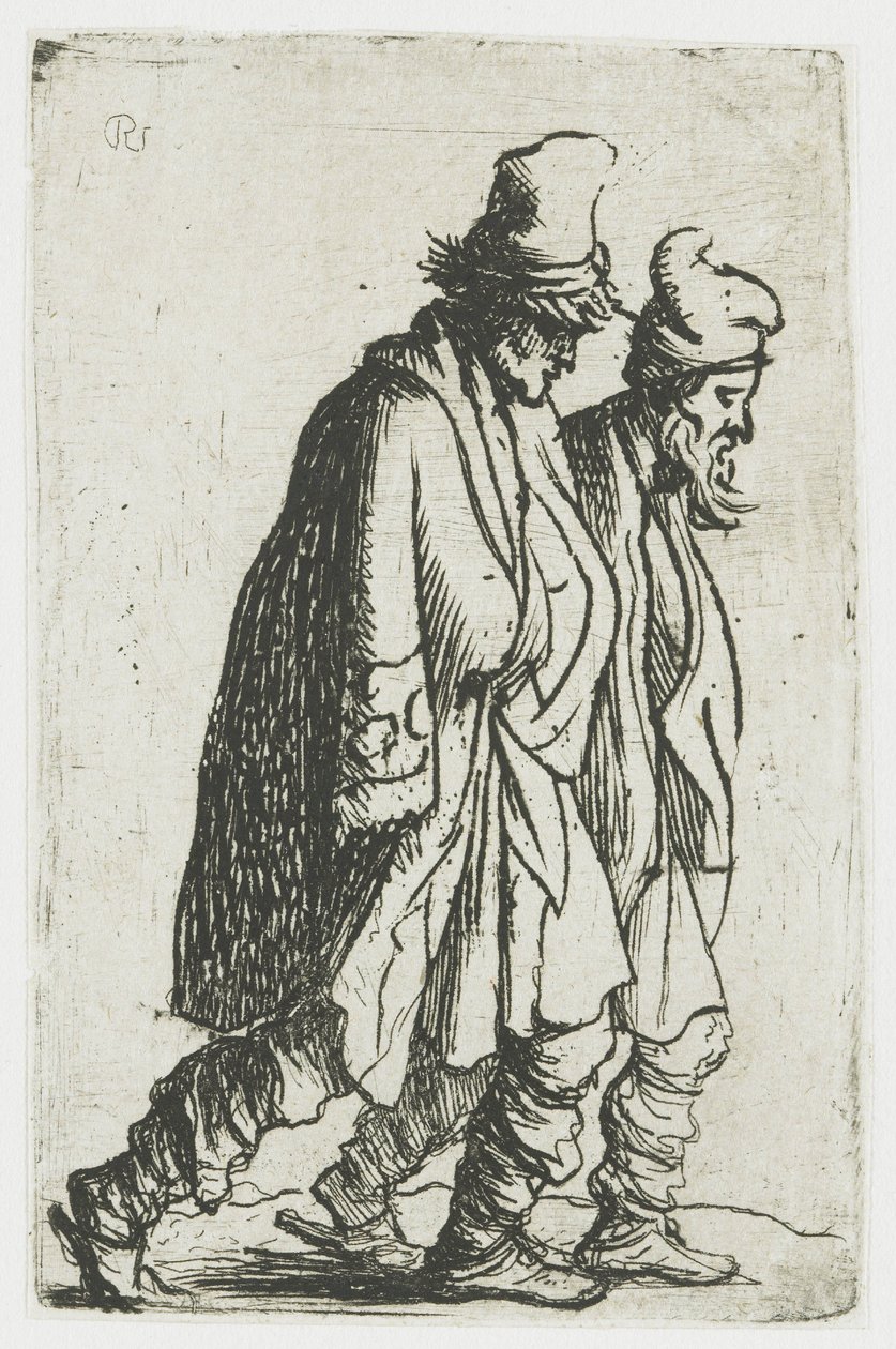 Kaksi kerjäläistä tekijältä Rembrandt van Rijn
