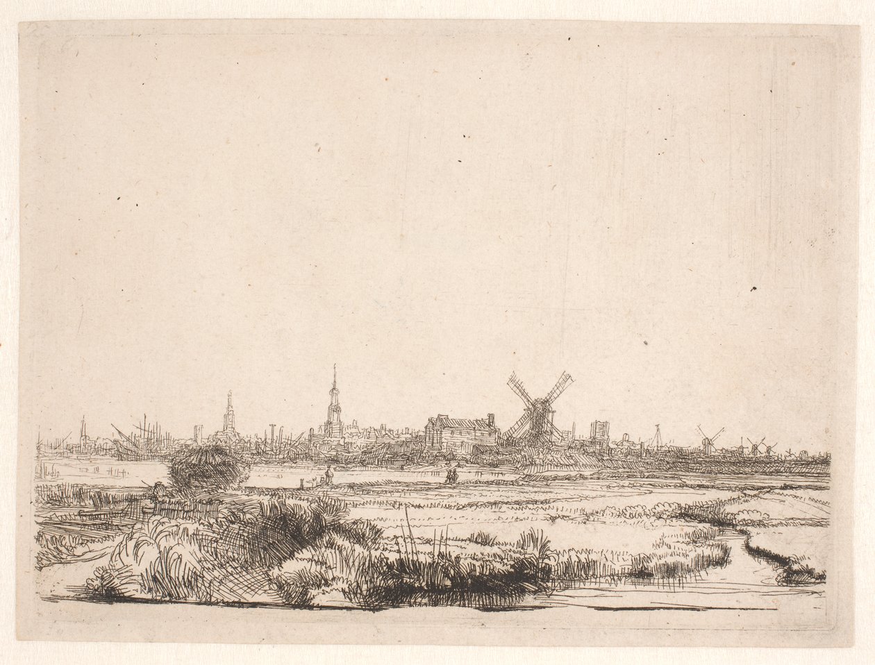 Näkymä Amsterdamin suuntaan tekijältä Rembrandt van Rijn