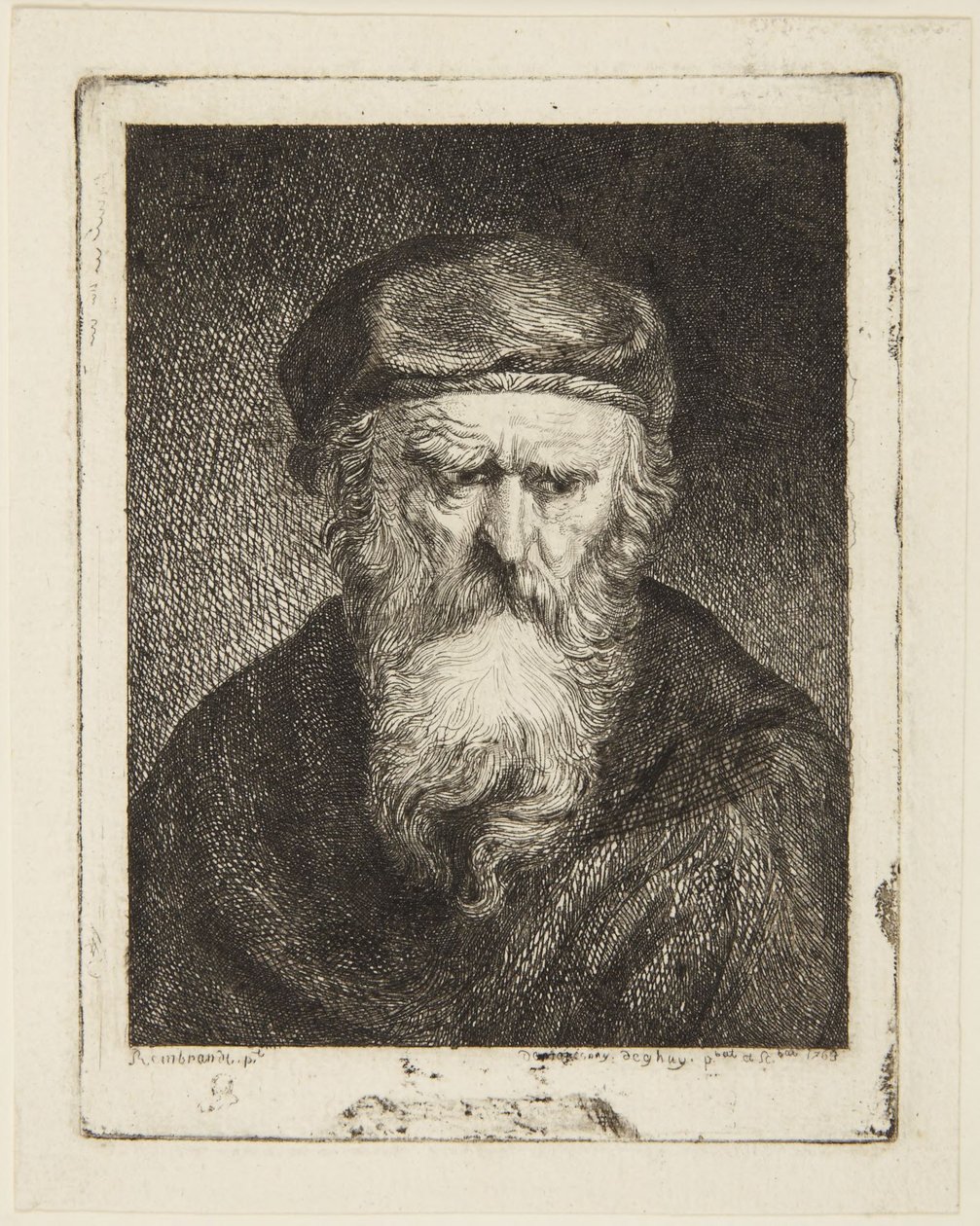 Murehtiva vanha mies tekijältä Rembrandt van Rijn