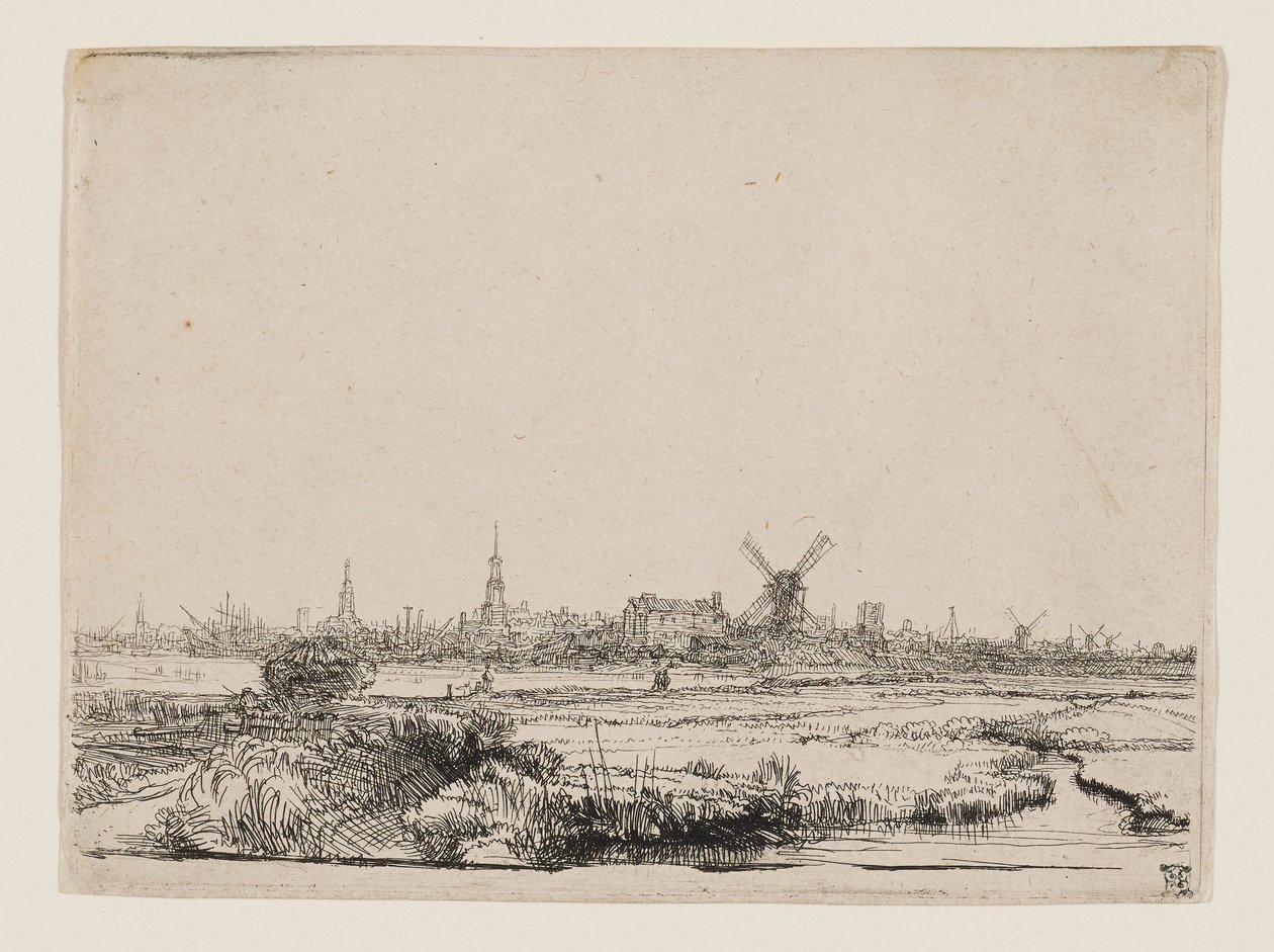 Näkymä Amsterdamista tekijältä Rembrandt van Rijn