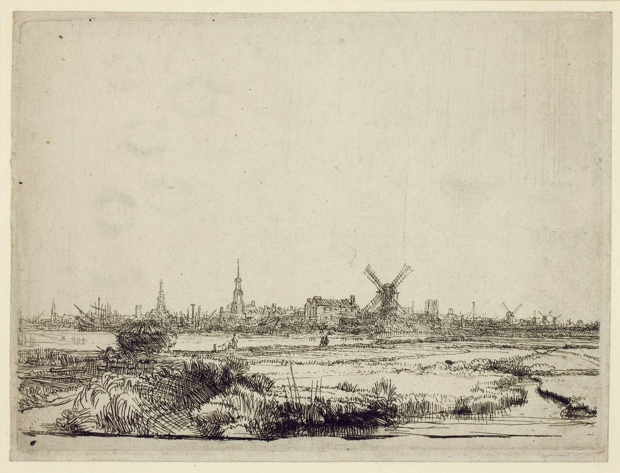 Näkymä Amsterdamiin, noin 1640 tekijältä Rembrandt van Rijn