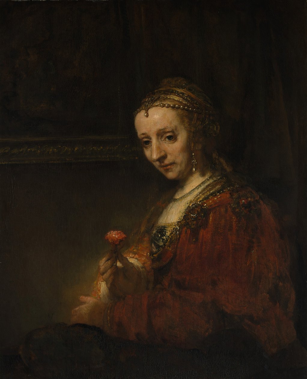 Nainen pinkillä, 1660-luvun alku. tekijältä Rembrandt van Rijn