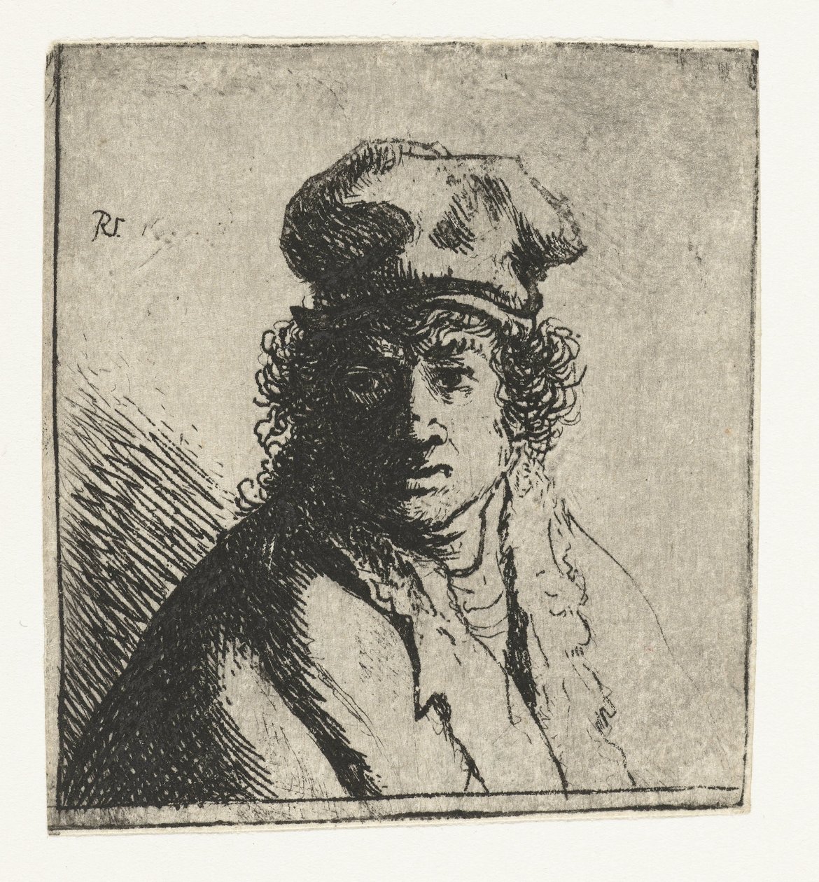 Nuori mies hattu: rintakuva tekijältä Rembrandt van Rijn