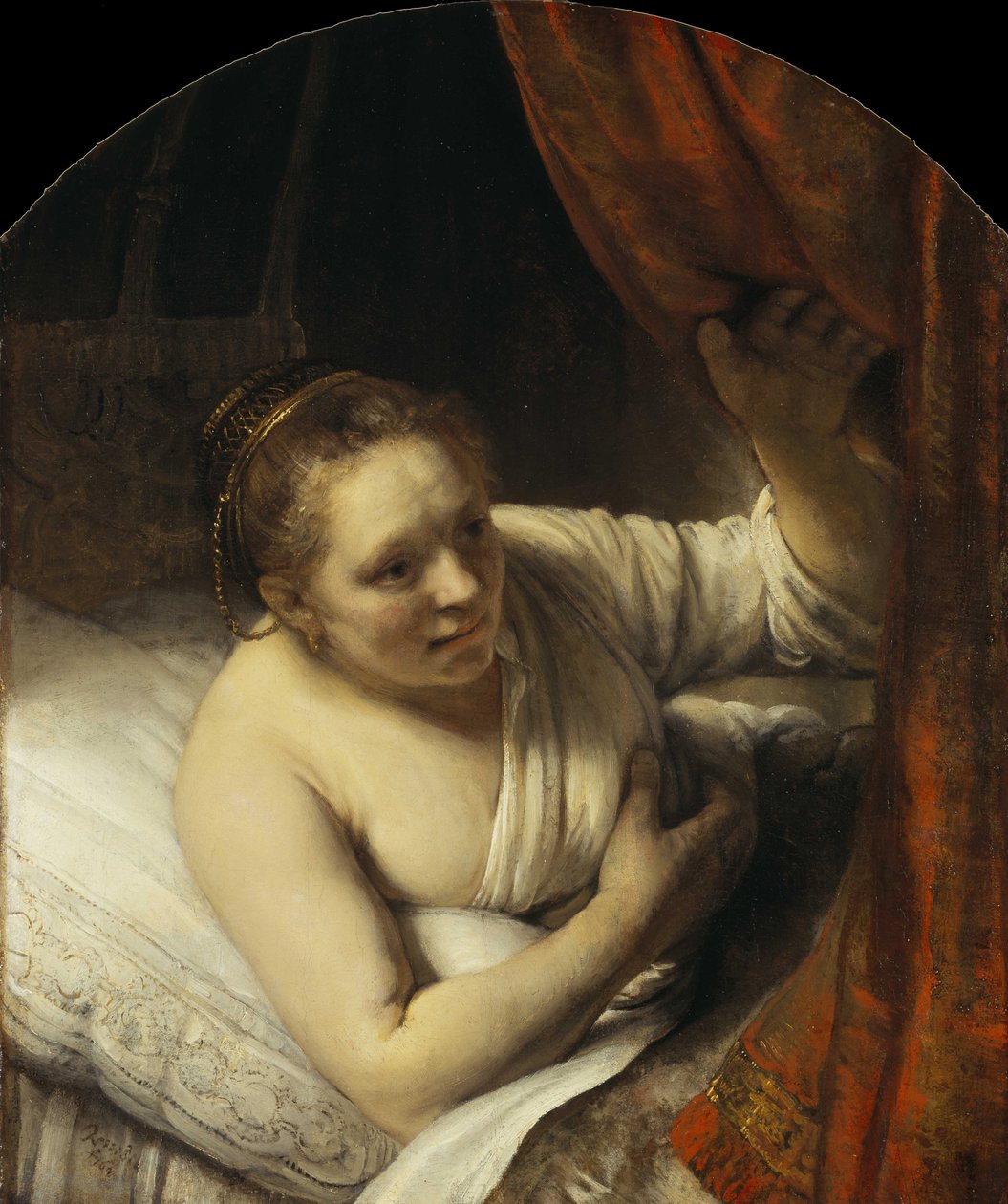 Nuori nainen sängyssä, 1645-1647. tekijältä Rembrandt van Rijn
