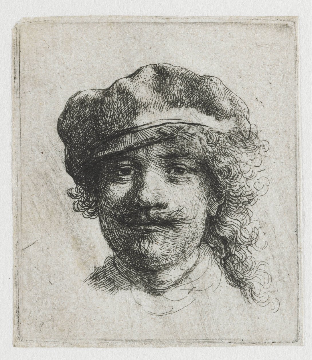 Omakuva baretilla tekijältä Rembrandt van Rijn