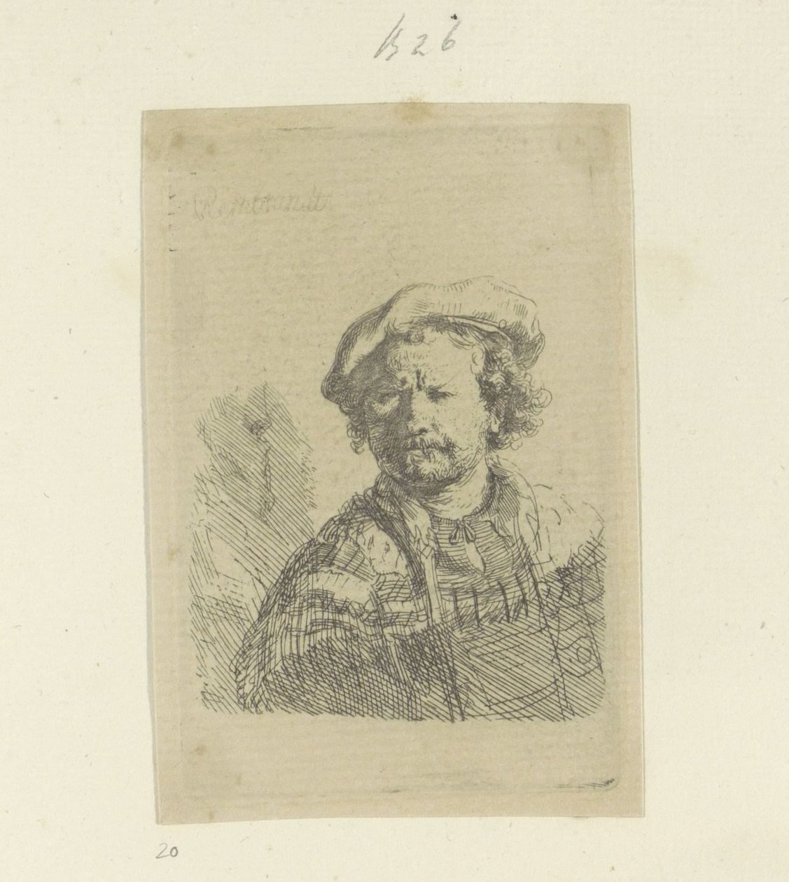 Autoretrat amb boina i capa decorada Recueil de quatre-vingt-cinq estampes originales (títol de la sèrie)finlandès tekijältä Rembrandt van Rijn