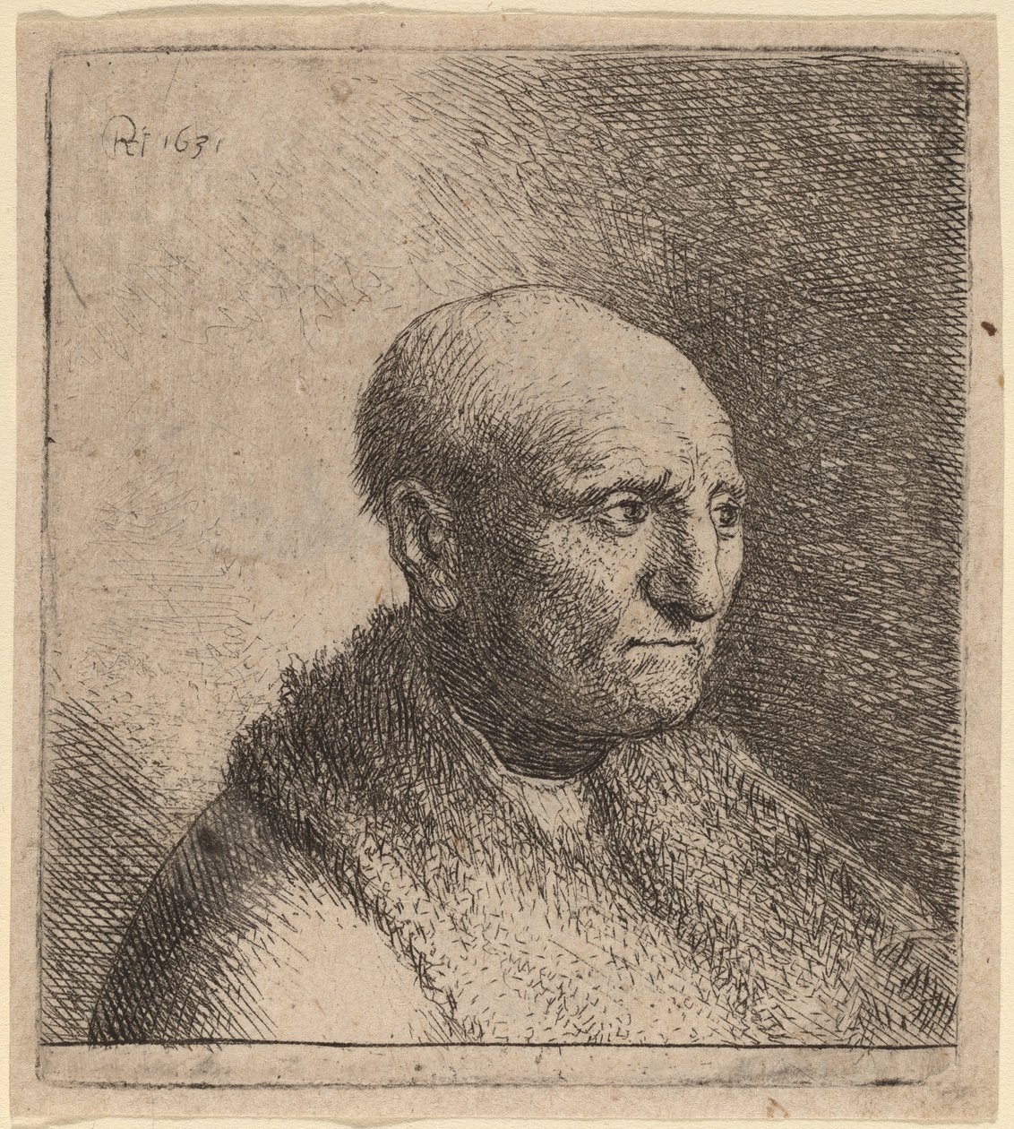 Kalju mies turkisviitassa tekijältä Rembrandt van Rijn and Studio of Rembrandt