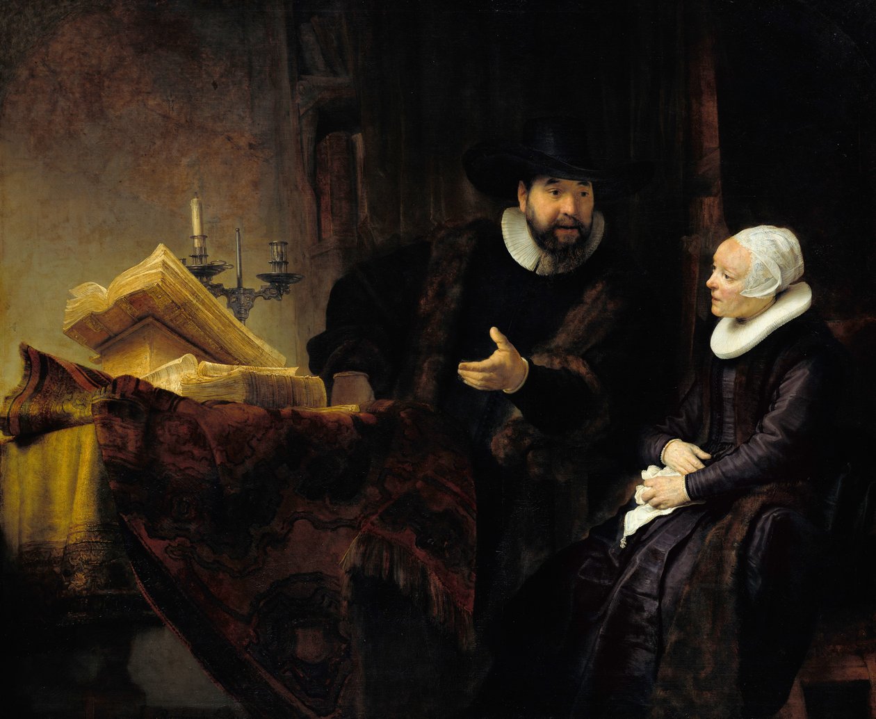 Mennoniittisaarnaaja Anslo ja hänen vaimonsa tekijältä Rembrandt van Rijn