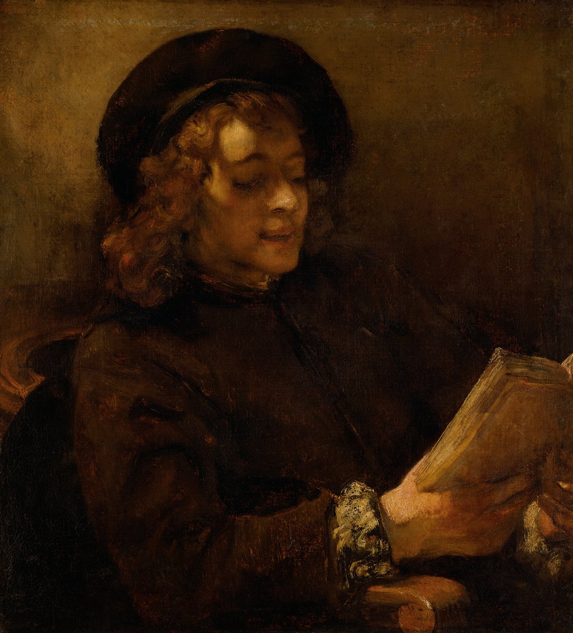 Titus van Rijn, taiteilijan poika, lukeminen tekijältä Rembrandt van Rijn