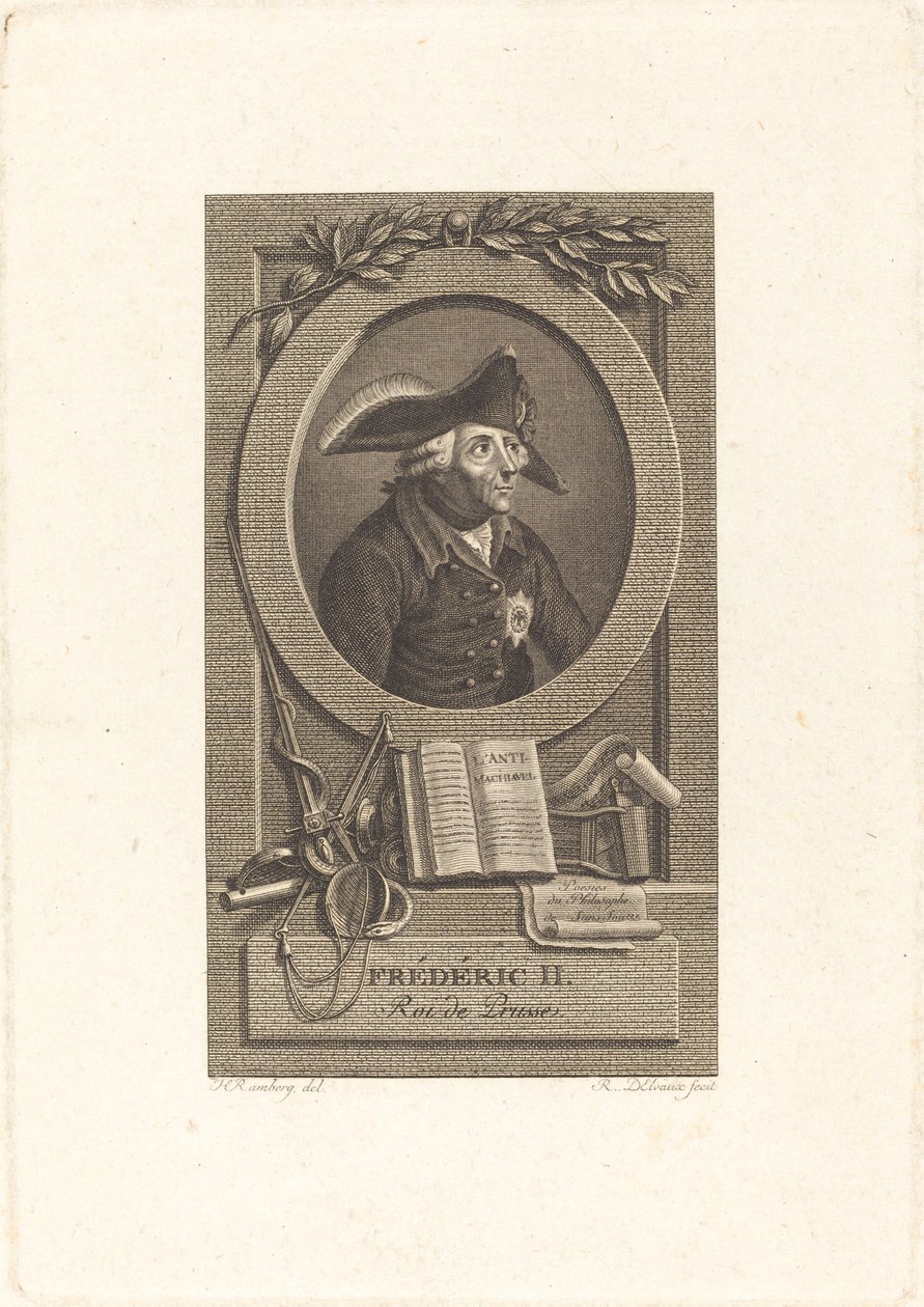 Frederic el Gran, rei de Prussiafinnish tekijältä Remi Henri Joseph Delvaux after Johann Heinrich Ramberg
