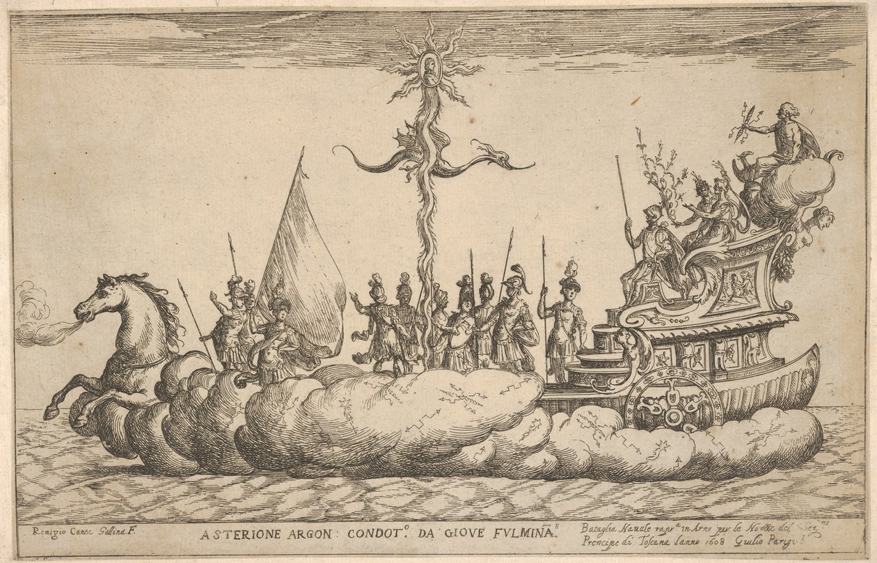 Asterion, sarjasta Vessels of the Argonauts Cosimon hääjuhlaan..., 1608. tekijältä Remigio Cantagallina