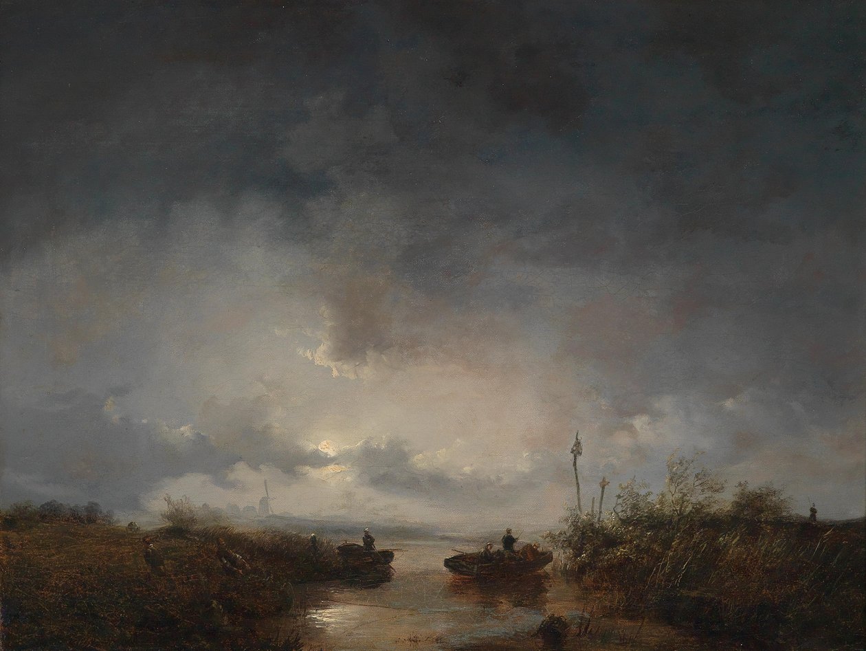 Kalastajat kuunvaloisessa yössä tekijältä Remigius Adrianus Haanen