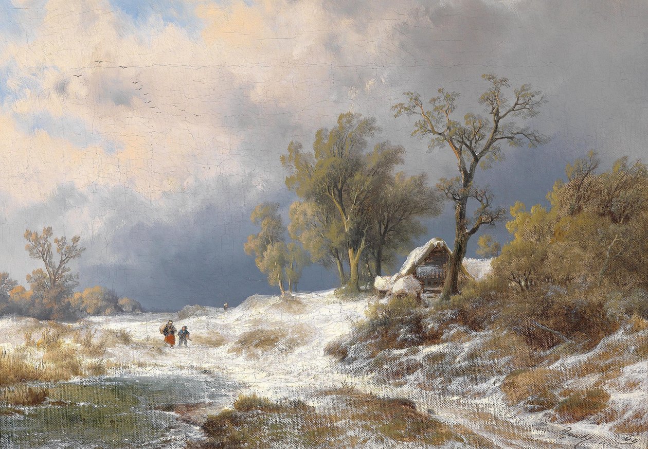 Talvimaisema (1869) tekijältä Remigius Adrianus Haanen
