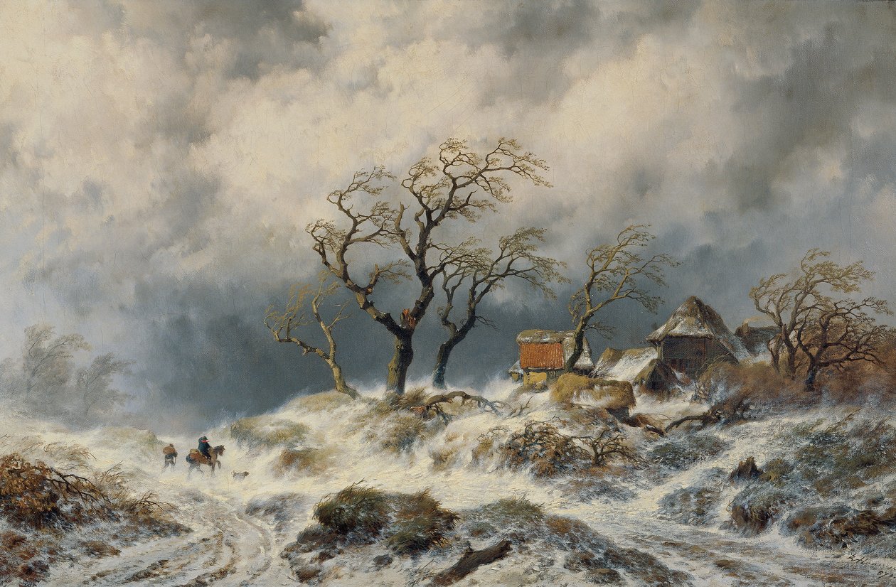 Hollannin talvimaisema (lumikuomiot) tekijältä Remigius Adrianus van Haanen