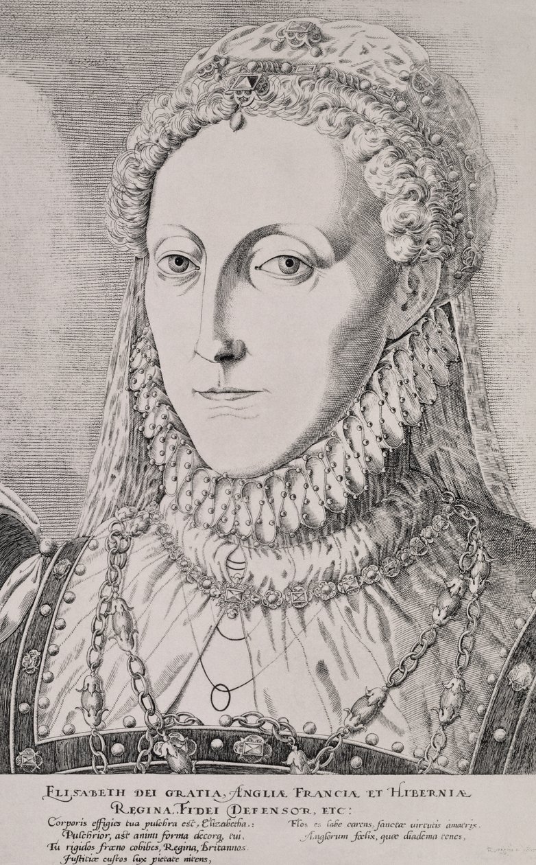 Kuningatar Elisabet I (1533-1603), n. 1572-75 tekijältä Remigius Hogenbergh