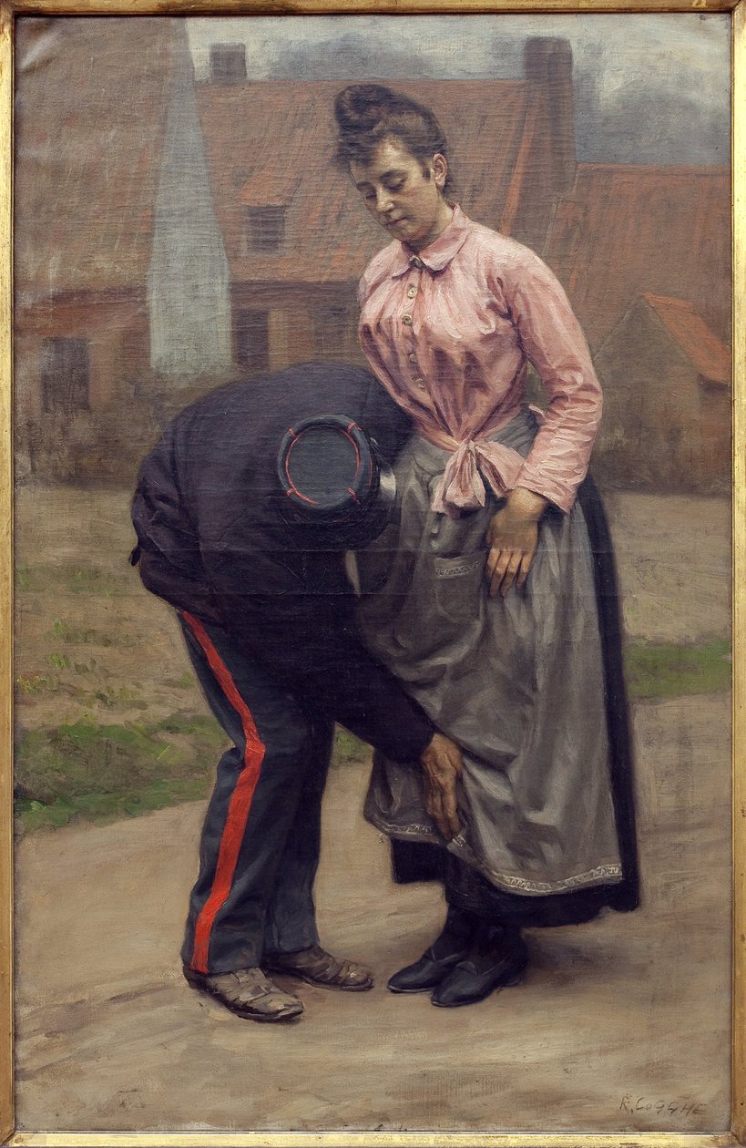 Tullin haku. Remy Cogghen (1854-1935) maalaus, öljy kankaalle tekijältä Remy Cogghe