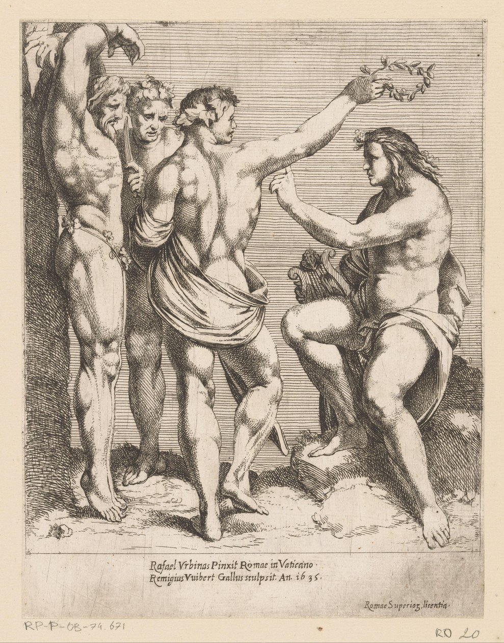 Apollo ja Marsyas Tulosteet Raphaelin sävellyksistä (sarjan nimi) tekijältä Remy Vuibert