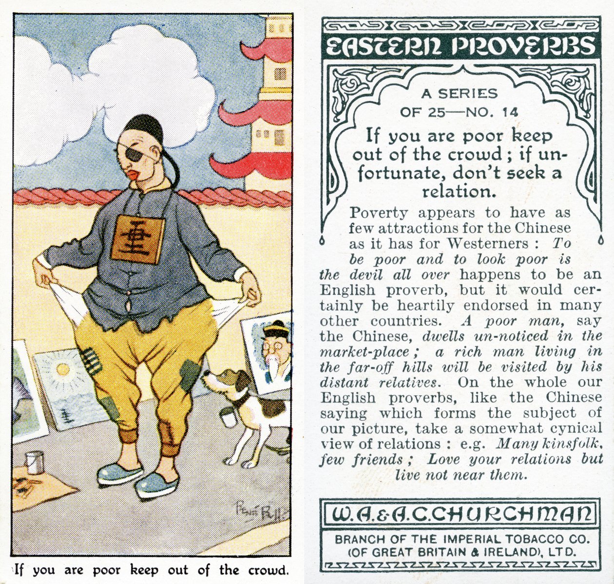 "Jos olet köyhä, pysy poissa joukosta; jos olet onneton, älä etsi sukulaista", 1931 (ks. myös 498194). tekijältä René Bull