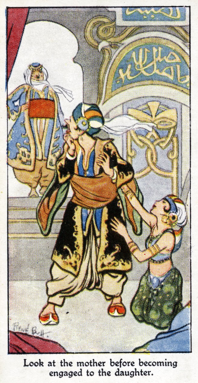 "Katso äitiä ennen kihlausta tyttärensä kanssa, 1931 (katso myös 498197) tekijältä René Bull