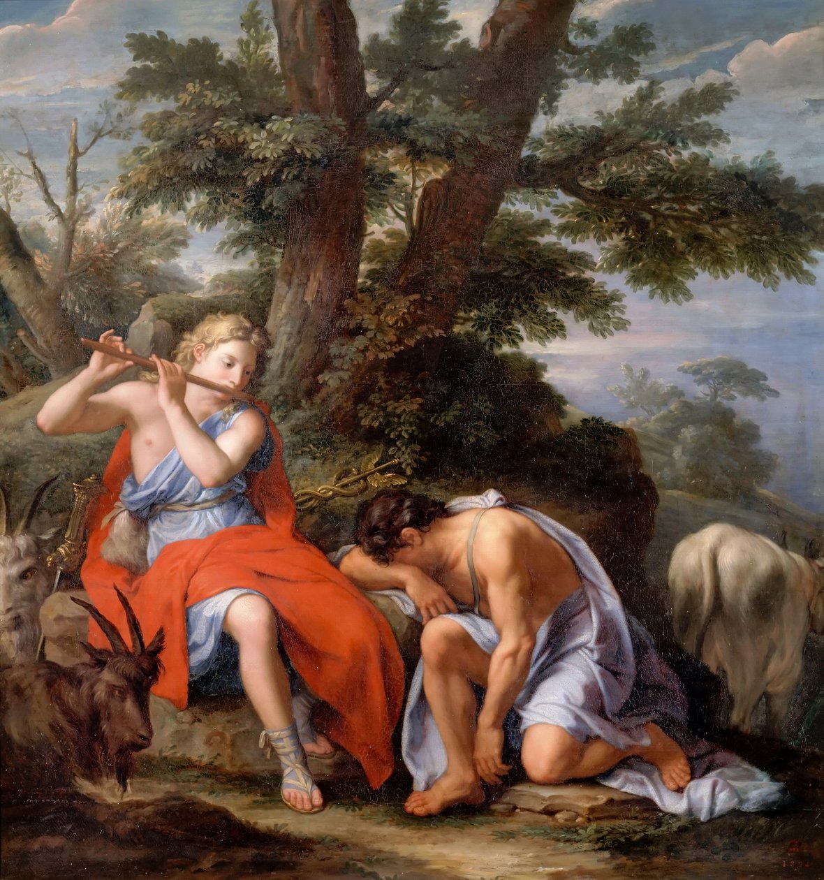 Ranskalainen:  Mercure et Argus Mercury and Argus tekijältä René Antoine Houasse