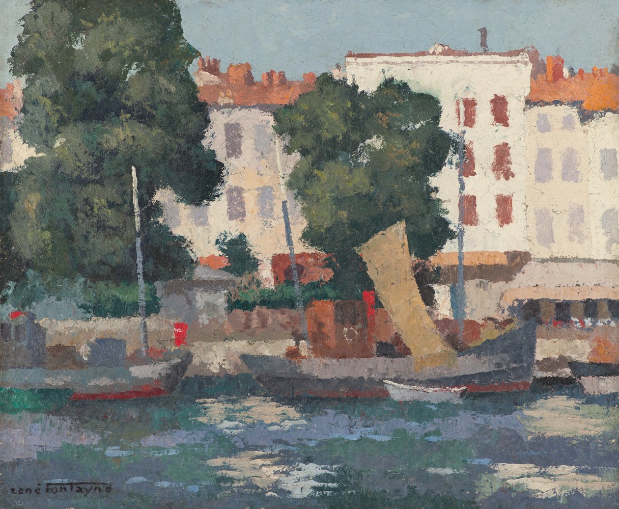 Le Quai des Dames (öljy Hessianille) tekijältä René Fontayne
