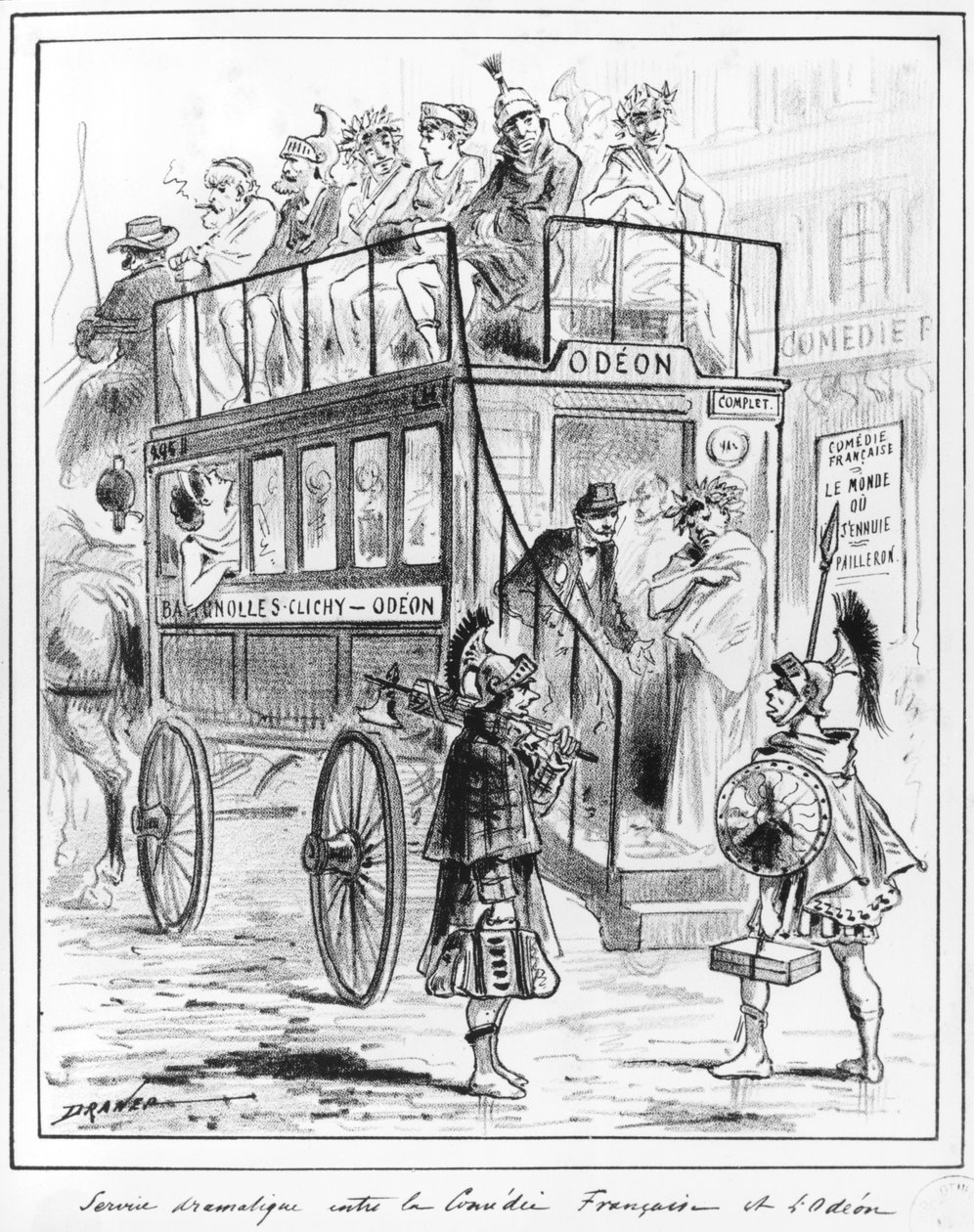 Bussiyhteys Comedie Francaisen ja Odeonin välillä tekijältä Renard Jules Draner