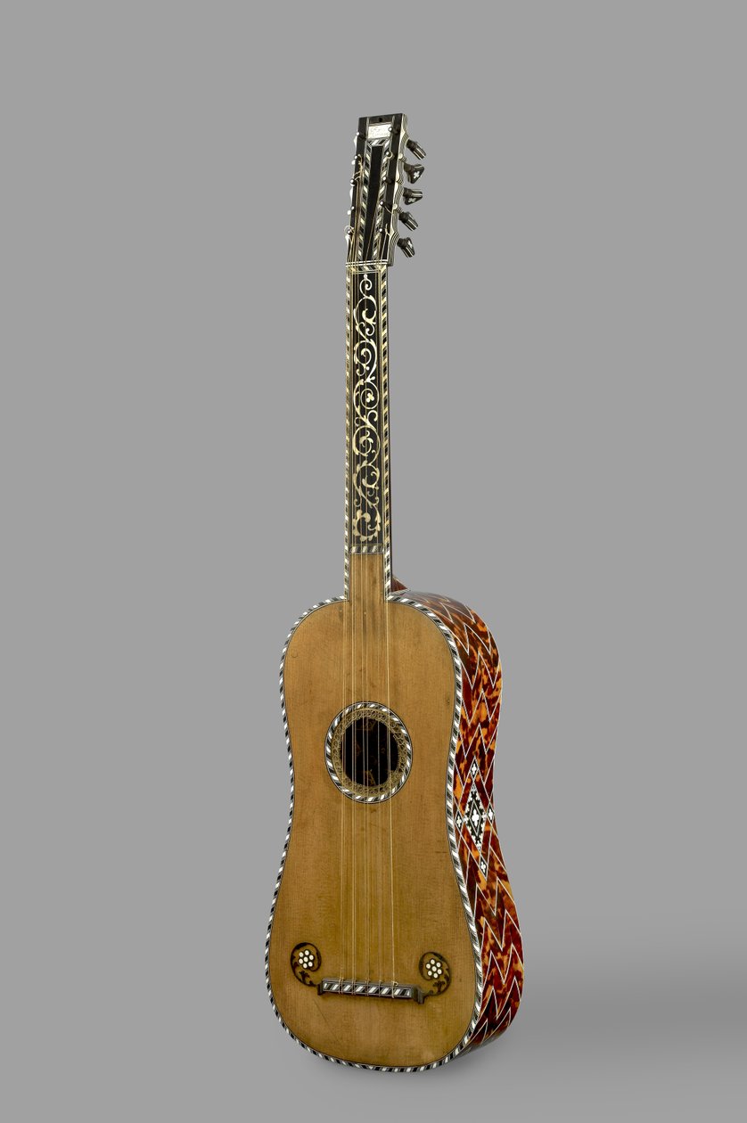 Kitara, 1641 (luonnollinen mänty, kilpikonnankuori, helmiäinen, norsunluu) tekijältä Rene Voboam