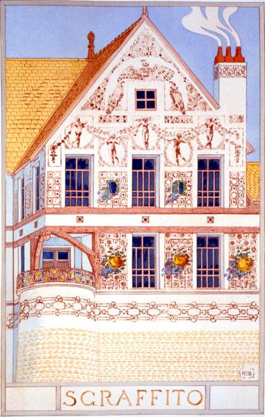Sgraffito, kuvitus teoksesta "Decorative Sketches by Rene Binet" tekijältä Rene Binet