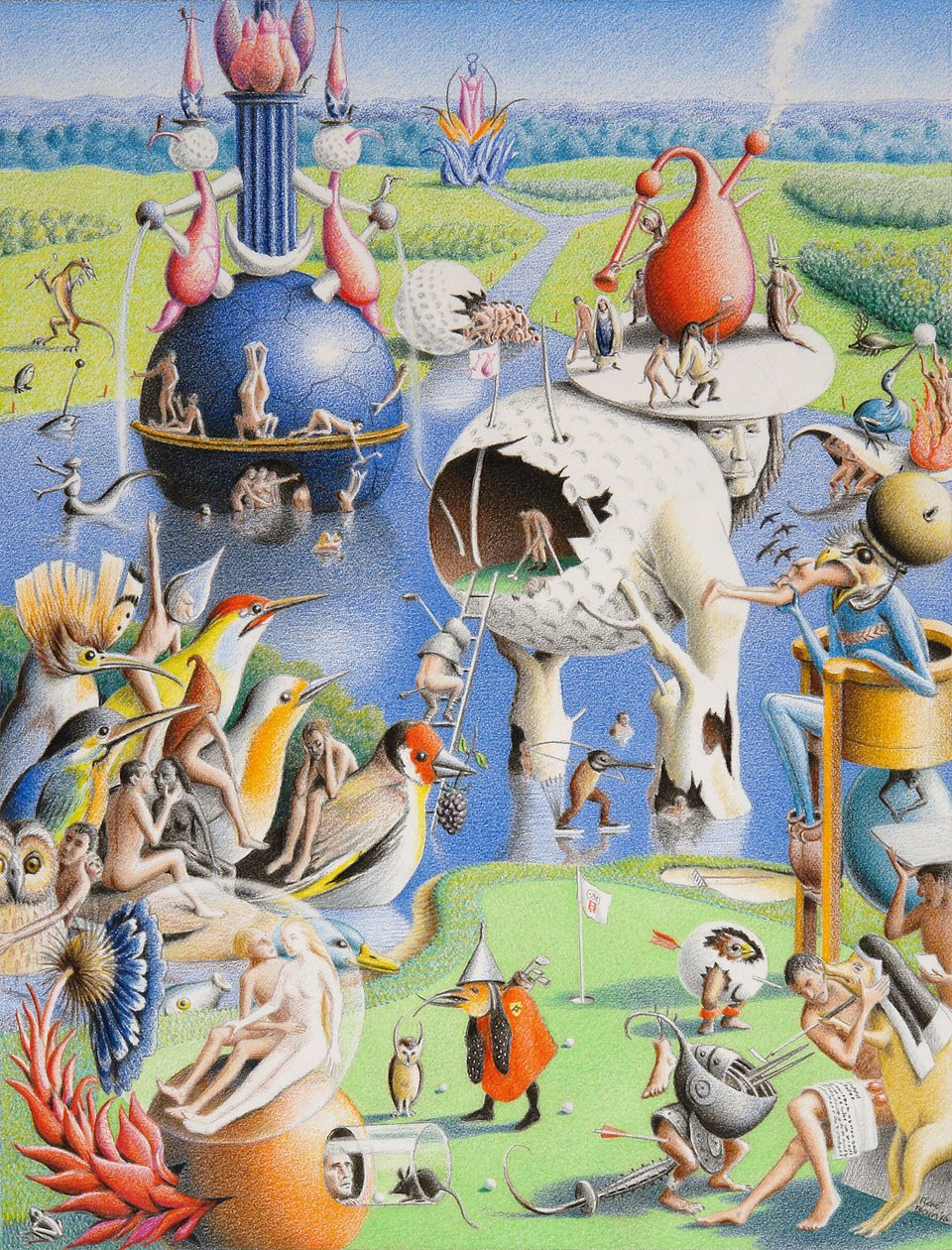 BOSCH-Golf, 2016, Värikynäpiirros paperille tekijältä Rene Boin