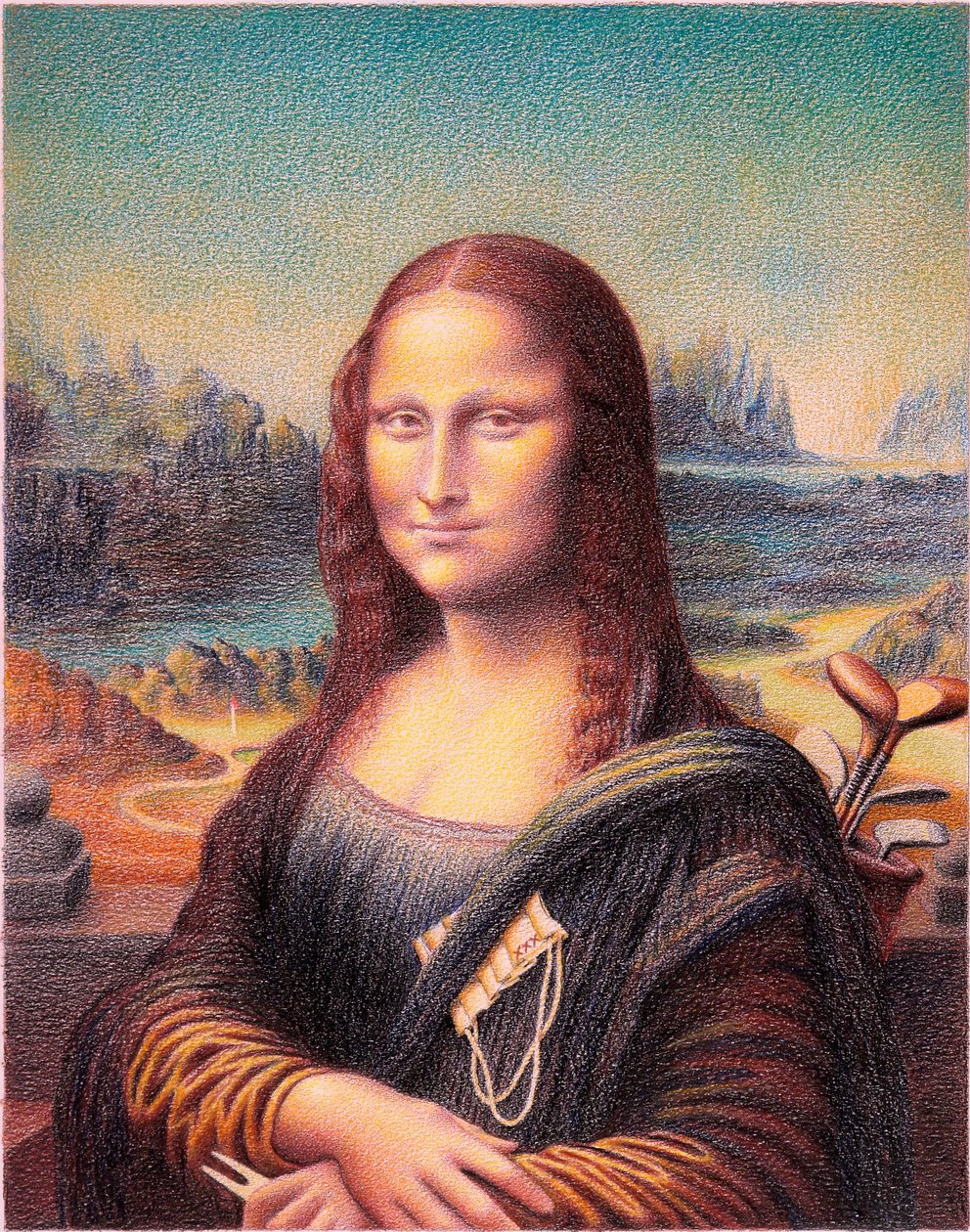 DA VINCI-Golf, 2020, Värikynäpiirros paperille tekijältä Rene Boin