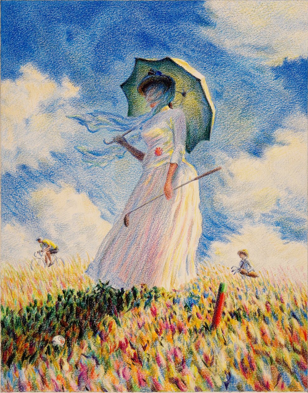 MONET-Golf, 2019, Värikynäpiirros paperille tekijältä Rene Boin