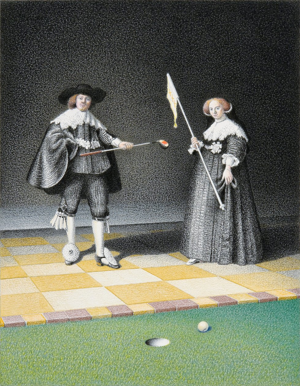 REMBRANDT-Golf, 2016, Värikynäpiirros paperille tekijältä Rene Boin