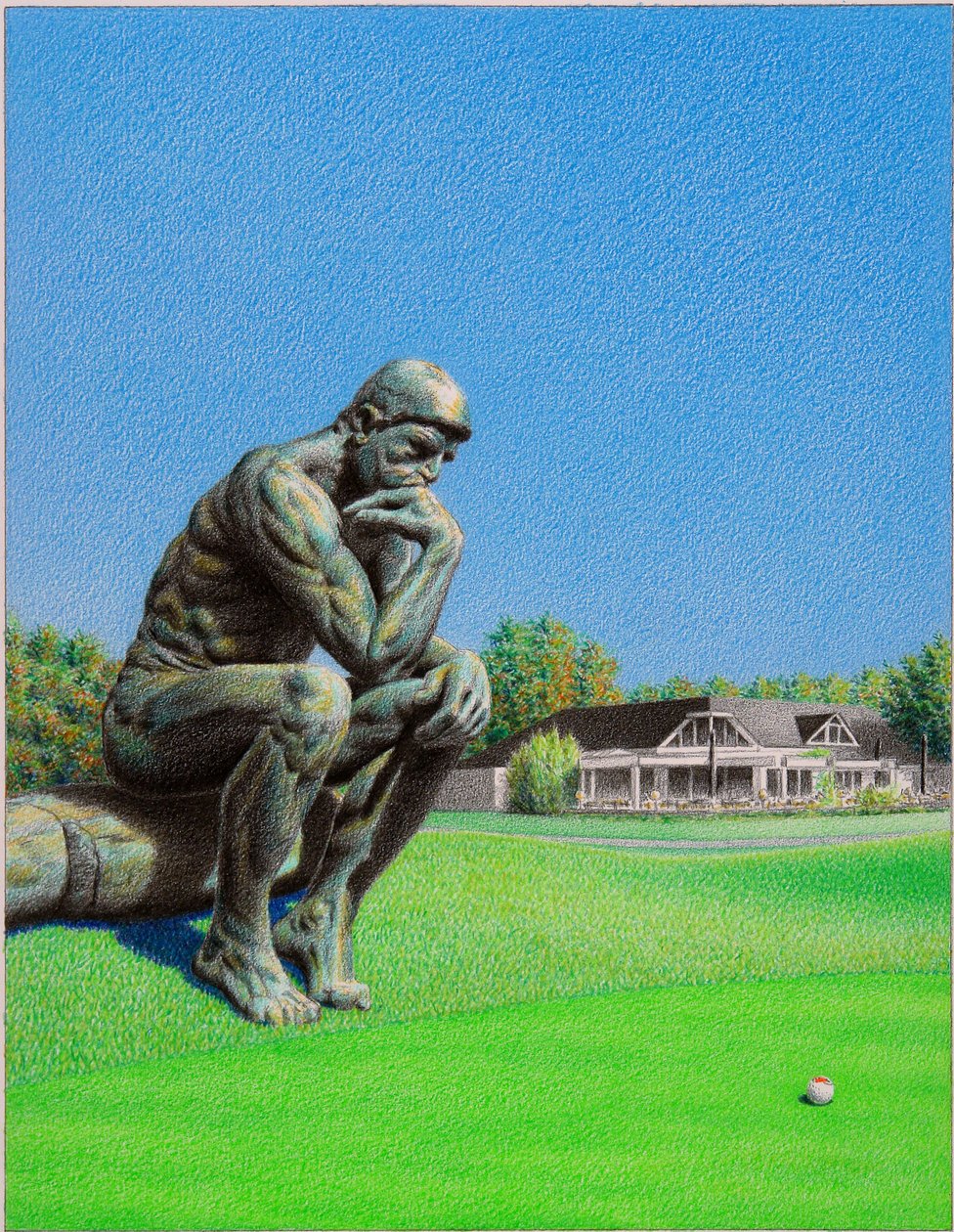 RODIN-Golf, 2022, Värikynäpiirros paperille tekijältä Rene Boin