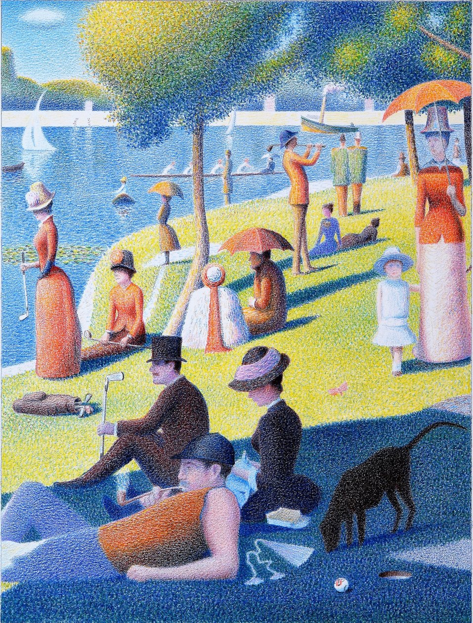 SEURAT-Golf, 2017, Värikynäpiirros paperille tekijältä Rene Boin