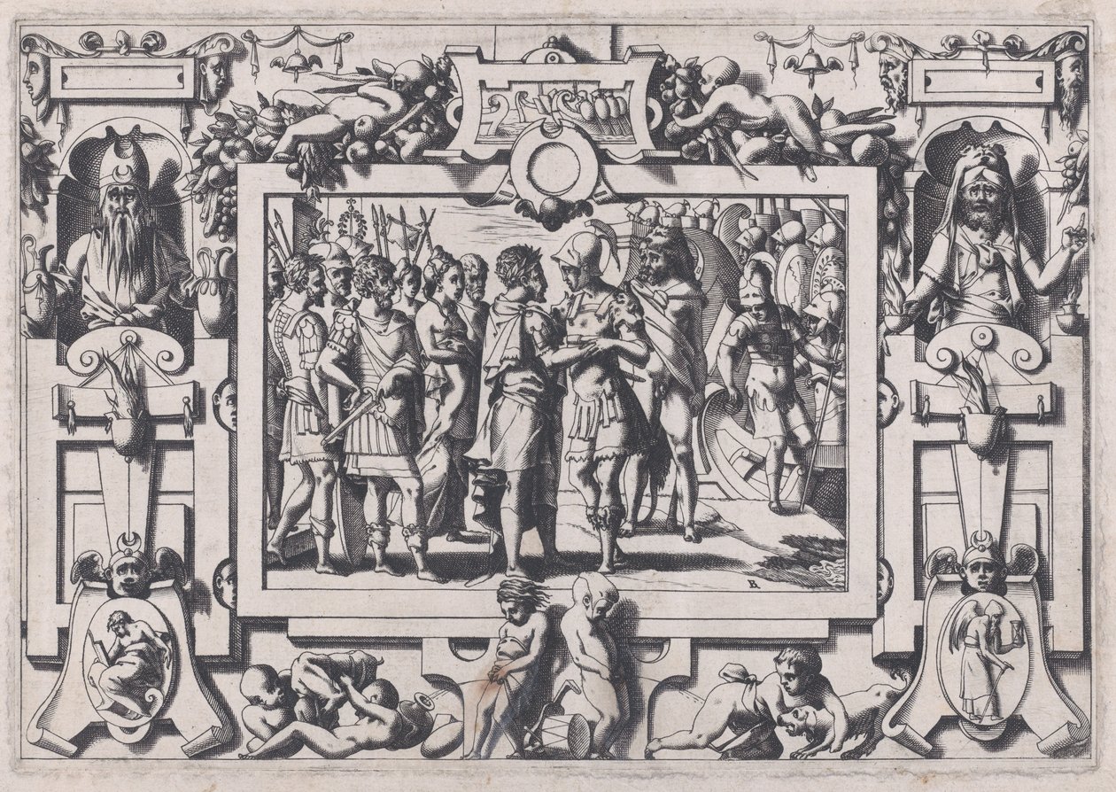 Jason saapuu Colchikseen Jason saapui lopulta Colchikseen..., 1563. tekijältä Rene Boyvin